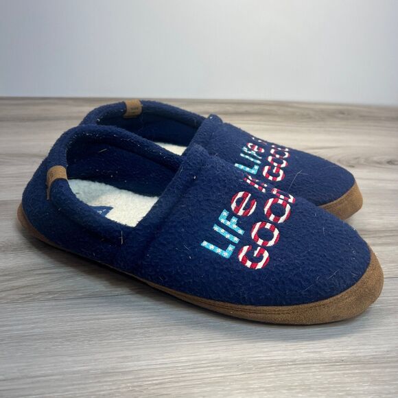 Life is Good Men's Moccasin Slippers US 12M Darkest Blue Fleece 303592M - Picture 1 of 10